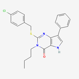 3-butyl-2-((4-chlorobenzyl)thio)-7-phenyl-3H-pyrrolo[3,2-d]pyrimidin-4(5H)-one