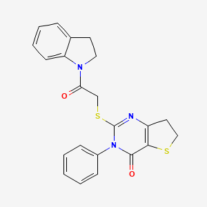 2-((2-(indolin-1-yl)-2-oxoethyl)thio)-3-phenyl-6,7-dihydrothieno[3,2-d]pyrimidin-4(3H)-one