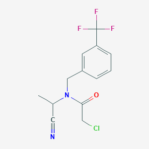 molecular formula C13H12ClF3N2O B2519253 2-Chloro-N-(1-cyanoethyl)-N-[[3-(trifluoromethyl)phenyl]methyl]acetamide CAS No. 2411305-98-9