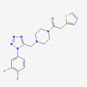 1-(4-((1-(3,4-difluorophenyl)-1H-tetrazol-5-yl)methyl)piperazin-1-yl)-2-(thiophen-2-yl)ethanone