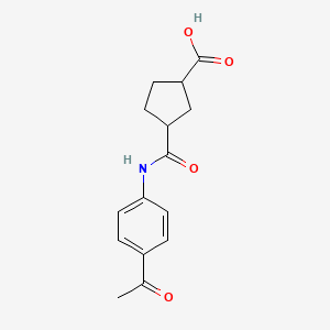 molecular formula C15H17NO4 B2519260 3-((4-Acetylphenyl)carbamoyl)cyclopentanecarboxylic acid CAS No. 1968138-70-6