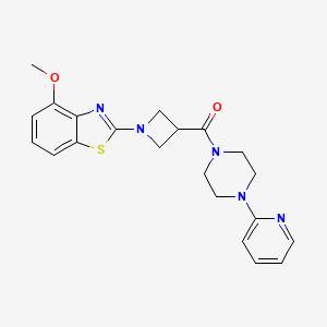 molecular formula C21H23N5O2S B2519263 (1-(4-Methoxybenzo[d]thiazol-2-yl)azetidin-3-yl)(4-(pyridin-2-yl)piperazin-1-yl)methanone CAS No. 2185590-14-9
