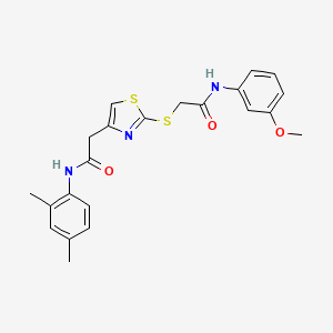 molecular formula C22H23N3O3S2 B2519267 N-(2,4-二甲苯基)-2-(2-((2-((3-甲氧苯基)氨基)-2-氧代乙基)硫代)噻唑-4-基)乙酰胺 CAS No. 941892-47-3