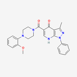 molecular formula C25H25N5O3 B2519278 5-(4-(2-methoxyphenyl)piperazine-1-carbonyl)-3-methyl-1-phenyl-1H-pyrazolo[3,4-b]pyridin-4(7H)-one CAS No. 941959-17-7