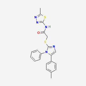 N-(5-methyl-1,3,4-thiadiazol-2-yl)-2-((1-phenyl-5-(p-tolyl)-1H-imidazol-2-yl)thio)acetamide