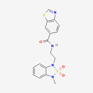 molecular formula C17H16N4O3S2 B2519281 N-(2-(3-methyl-2,2-dioxidobenzo[c][1,2,5]thiadiazol-1(3H)-yl)ethyl)benzo[d]thiazole-6-carboxamide CAS No. 2034401-07-3