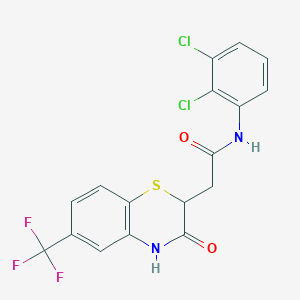 molecular formula C17H11Cl2F3N2O2S B2519292 N-(2,3-二氯苯基)-2-[3-氧代-6-(三氟甲基)-3,4-二氢-2H-1,4-苯并噻嗪-2-基]乙酰胺 CAS No. 1105198-78-4