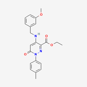 Ethyl 4-((3-methoxybenzyl)amino)-6-oxo-1-(p-tolyl)-1,6-dihydropyridazine-3-carboxylate