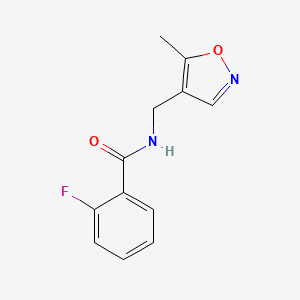 molecular formula C12H11FN2O2 B2519302 2-fluoro-N-((5-methylisoxazol-4-yl)methyl)benzamide CAS No. 2034590-64-0