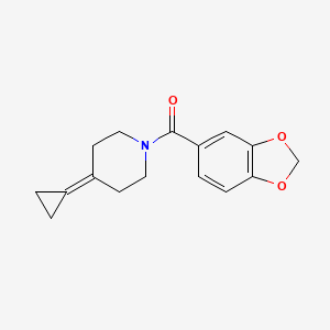 molecular formula C16H17NO3 B2519305 苯并[d][1,3]二氧杂环-5-基(4-环丙基亚烷基哌啶-1-基)甲酮 CAS No. 2097913-52-3