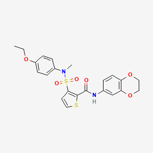 molecular formula C22H22N2O6S2 B2519310 N-(2,3-dihydro-1,4-benzodioxin-6-yl)-3-[(4-ethoxyphenyl)(methyl)sulfamoyl]thiophene-2-carboxamide CAS No. 1251619-13-2