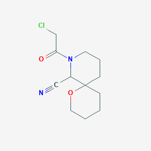 molecular formula C12H17ClN2O2 B2519321 8-(2-Chloroacetyl)-1-oxa-8-azaspiro[5.5]undecane-7-carbonitrile CAS No. 2411260-78-9