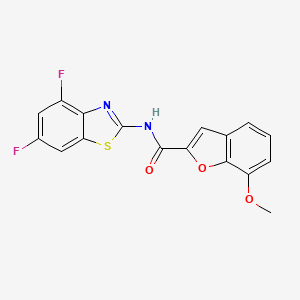molecular formula C17H10F2N2O3S B2519327 N-(4,6-difluorobenzo[d]thiazol-2-yl)-7-methoxybenzofuran-2-carboxamide CAS No. 921529-20-6