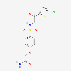 2-(4-(N-(2-(5-chlorothiophen-2-yl)-2-methoxyethyl)sulfamoyl)phenoxy)acetamide