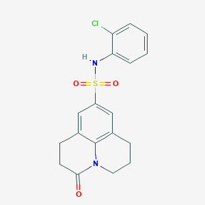 molecular formula C18H17ClN2O3S B2519350 N-(2-氯苯基)-3-氧代-1,2,3,5,6,7-六氢吡啶并[3,2,1-ij]喹啉-9-磺酰胺 CAS No. 898438-72-7