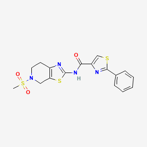 N-(5-(methylsulfonyl)-4,5,6,7-tetrahydrothiazolo[5,4-c]pyridin-2-yl)-2-phenylthiazole-4-carboxamide