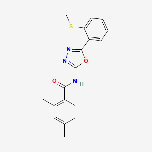 2,4-dimethyl-N-[5-(2-methylsulfanylphenyl)-1,3,4-oxadiazol-2-yl]benzamide