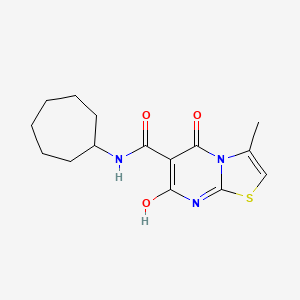 molecular formula C15H19N3O3S B2519355 N-环庚基-7-羟基-3-甲基-5-氧代-5H-噻唑并[3,2-a]嘧啶-6-甲酰胺 CAS No. 903338-08-9