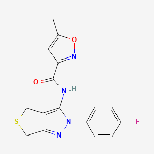 N-(2-(4-fluorophenyl)-4,6-dihydro-2H-thieno[3,4-c]pyrazol-3-yl)-5-methylisoxazole-3-carboxamide
