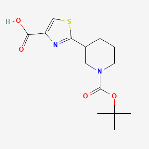 molecular formula C14H20N2O4S B2519364 2-(1-(Tert-butoxycarbonyl)piperidin-3-YL)thiazole-4-carboxylic acid CAS No. 955401-18-0