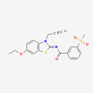 molecular formula C20H18N2O4S2 B2519372 N-(6-ethoxy-3-prop-2-ynyl-1,3-benzothiazol-2-ylidene)-3-methylsulfonylbenzamide CAS No. 896332-91-5