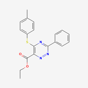 Ethyl 5-[(4-methylphenyl)sulfanyl]-3-phenyl-1,2,4-triazine-6-carboxylate