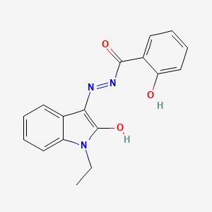 (Z)-N'-(1-ethyl-2-oxoindolin-3-ylidene)-2-hydroxybenzohydrazide