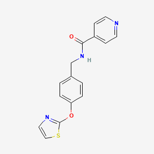 molecular formula C16H13N3O2S B2519379 N-(4-(噻唑-2-氧代)苄基)异烟酰胺 CAS No. 1904329-71-0