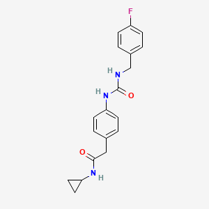 molecular formula C19H20FN3O2 B2519384 N-cyclopropyl-2-(4-(3-(4-fluorobenzyl)ureido)phenyl)acetamide CAS No. 1207043-26-2