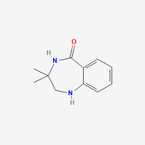 molecular formula C11H14N2O B2519391 3,3-二甲基-2,4-二氢-1H-1,4-苯并二氮杂卓-5-酮 CAS No. 2260935-96-2