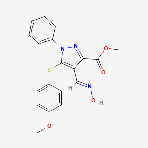 methyl 4-[(hydroxyimino)methyl]-5-[(4-methoxyphenyl)sulfanyl]-1-phenyl-1H-pyrazole-3-carboxylate