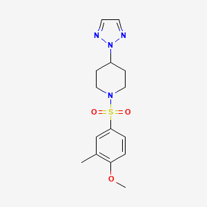 molecular formula C15H20N4O3S B2519403 1-((4-methoxy-3-methylphenyl)sulfonyl)-4-(2H-1,2,3-triazol-2-yl)piperidine CAS No. 2034320-51-7
