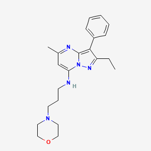 molecular formula C22H29N5O B2519408 2-乙基-5-甲基-N-(3-吗啉-4-基丙基)-3-苯基吡唑并[1,5-a]嘧啶-7-胺 CAS No. 900278-15-1