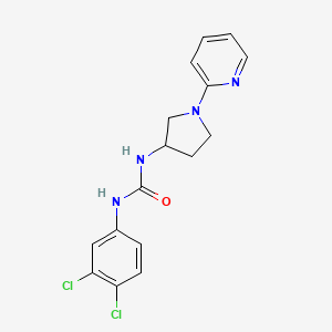 molecular formula C16H16Cl2N4O B2519411 1-(3,4-Dichlorophenyl)-3-(1-(pyridin-2-yl)pyrrolidin-3-yl)urea CAS No. 1798678-85-9