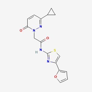 molecular formula C16H14N4O3S B2519412 2-(3-cyclopropyl-6-oxopyridazin-1(6H)-yl)-N-(4-(furan-2-yl)thiazol-2-yl)acetamide CAS No. 2034535-71-0