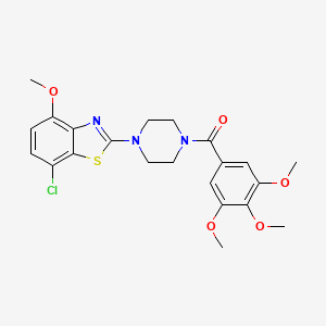 molecular formula C22H24ClN3O5S B2519418 (4-(7-Chloro-4-methoxybenzo[d]thiazol-2-yl)piperazin-1-yl)(3,4,5-trimethoxyphenyl)methanone CAS No. 886952-82-5