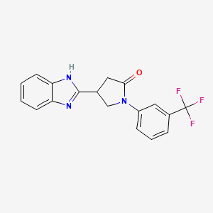 molecular formula C18H14F3N3O B2519420 4-(1H-苯并咪唑-2-基)-1-[3-(三氟甲基)苯基]吡咯烷-2-酮 CAS No. 847395-08-8
