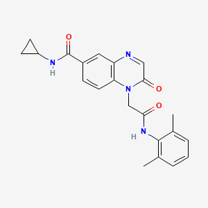 molecular formula C22H22N4O3 B2519421 N-cyclopropyl-1-(2-((2,6-dimethylphenyl)amino)-2-oxoethyl)-2-oxo-1,2-dihydroquinoxaline-6-carboxamide CAS No. 1251601-55-4