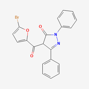 molecular formula C20H13BrN2O3 B2519427 4-(5-溴呋喃-2-羰基)-1,3-二苯基-1H-吡唑-5(4H)-酮 CAS No. 1021137-23-4