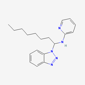 molecular formula C19H25N5 B2519429 N-[1-(1H-1,2,3-Benzotriazol-1-yl)octyl]pyridin-2-amine CAS No. 508192-32-3