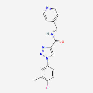 molecular formula C16H14FN5O B2519442 1-(4-fluoro-3-methylphenyl)-N-(pyridin-4-ylmethyl)-1H-1,2,3-triazole-4-carboxamide CAS No. 1326817-81-5