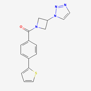 molecular formula C16H14N4OS B2519446 (3-(1H-1,2,3-triazol-1-yl)azetidin-1-yl)(4-(thiophen-2-yl)phenyl)methanone CAS No. 2034306-69-7