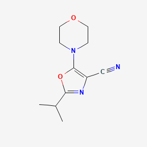 molecular formula C11H15N3O2 B2519447 2-(Methylethyl)-5-morpholin-4-yl-1,3-oxazole-4-carbonitrile CAS No. 518982-47-3