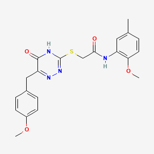 2-{[5-hydroxy-6-(4-methoxybenzyl)-1,2,4-triazin-3-yl]sulfanyl}-N-(2-methoxy-5-methylphenyl)acetamide