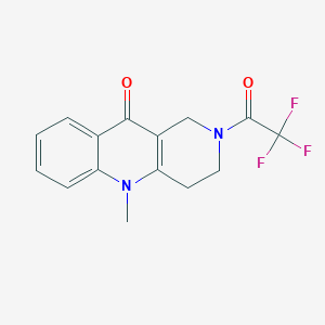molecular formula C15H13F3N2O2 B2519475 5-Methyl-2-(2,2,2-trifluoroacetyl)-3,4-dihydro-1H-benzo[b][1,6]naphthyridin-10-one CAS No. 1553688-41-7