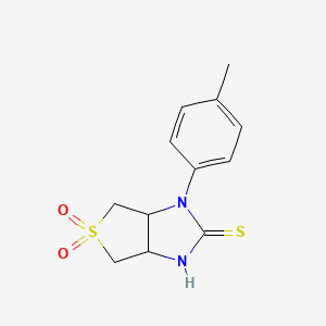 molecular formula C12H14N2O2S2 B2519501 1-(4-methylphenyl)-3a,4,6,6a-tetrahydro-1H-thieno[3,4-d]imidazole-2-thiol 5,5-dioxide CAS No. 850765-03-6