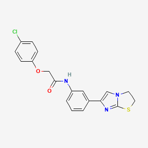 molecular formula C19H16ClN3O2S B2519509 2-(4-chlorophenoxy)-N-(3-(2,3-dihydroimidazo[2,1-b]thiazol-6-yl)phenyl)acetamide CAS No. 893972-07-1