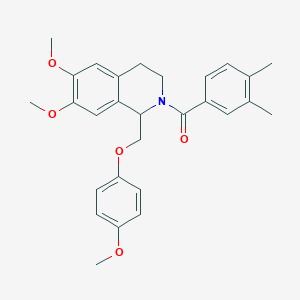 (6,7-dimethoxy-1-((4-methoxyphenoxy)methyl)-3,4-dihydroisoquinolin-2(1H)-yl)(3,4-dimethylphenyl)methanone