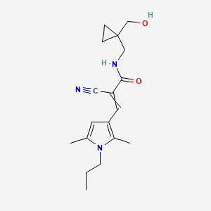 molecular formula C18H25N3O2 B2519531 2-cyano-3-(2,5-dimethyl-1-propyl-1H-pyrrol-3-yl)-N-{[1-(hydroxymethyl)cyclopropyl]methyl}prop-2-enamide CAS No. 1394799-25-7