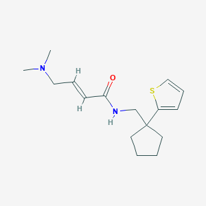 molecular formula C16H24N2OS B2519534 (E)-4-(Dimethylamino)-N-[(1-thiophen-2-ylcyclopentyl)methyl]but-2-enamide CAS No. 2411330-29-3